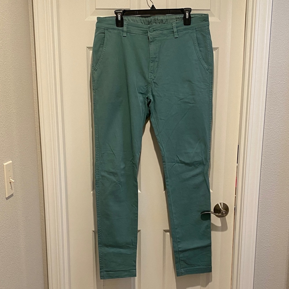 Levi's Men's Teal Chinos Slim Taper